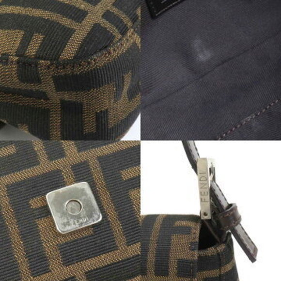 FENDI Zucca Baguette Shoulder Bag Brown Leather - Picture 3 of 5